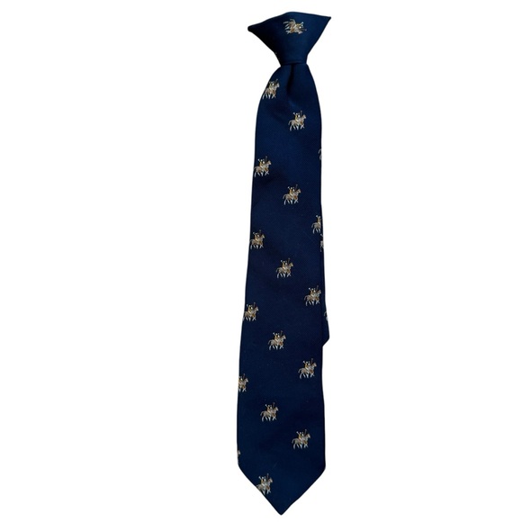 Other - Boys Blue Clip-On Tie Necktie Equestrian Preppy